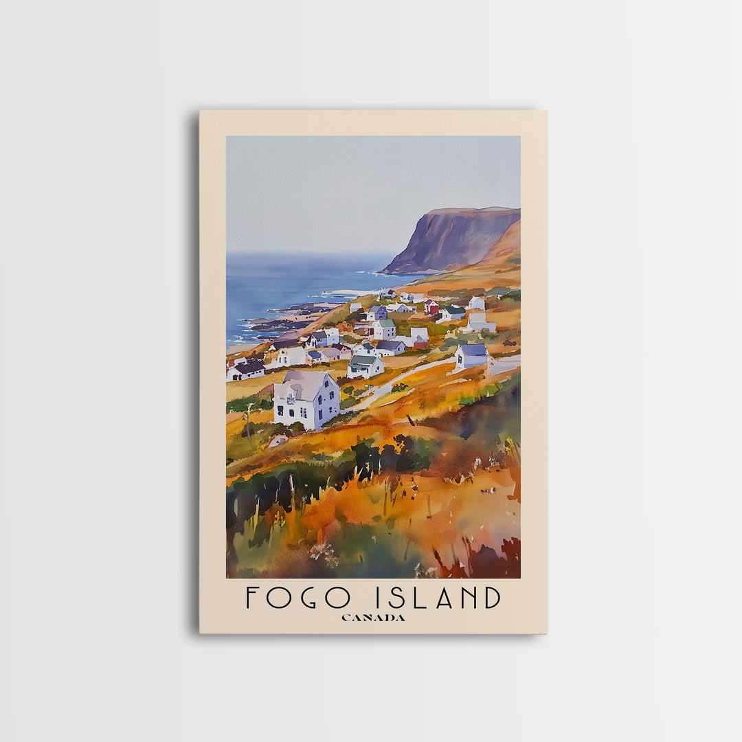 Fogo Island, Canada Watercolor Print, Vacation Gift, Canada Wall Art, Vacation Wall Art, Vacatation Memories, Beach Decor, Beach Or Lakehouse Art