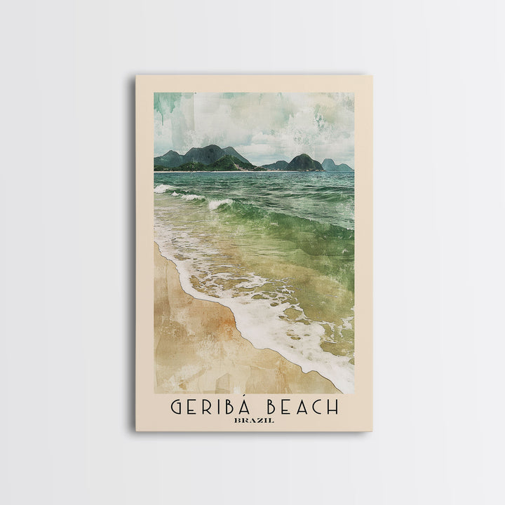 Geribá Beach, Brazil Watercolor Print, Vacation Gift, Brazil Wall Art, Vacation Wall Art, Vacatation Memories, Beach Decor, Beach Or Lakehouse Art