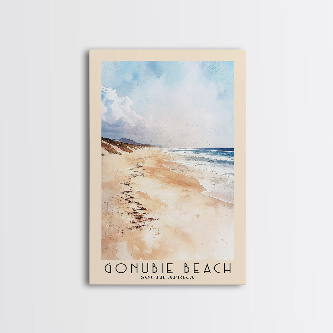 Gonubie Beach, South Africa Watercolor Print, Vacation Gift, South Africa Wall Art, Beach Painting, Beach Decor, Beach Or Lakehouse Art