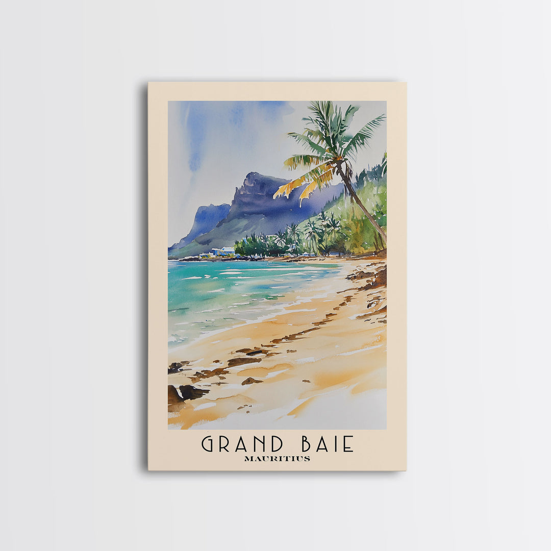 Grand Baie, Mauritius Watercolor Print, Vacation Gift, Mauritius Wall Art, Vacation Wall Art, Vacatation Memories, Beach Decor, Beach Or Lakehouse Art