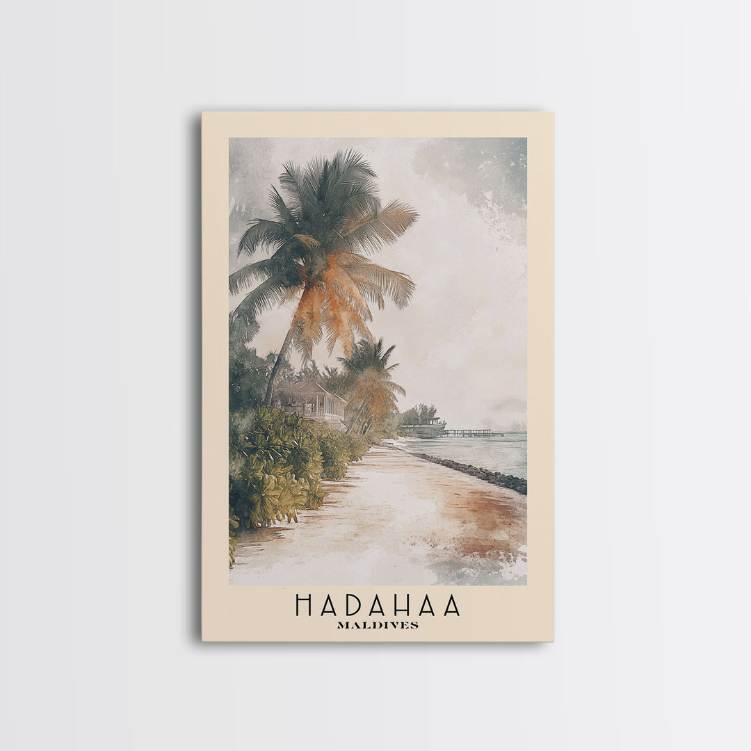 Hadahaa, Maldives Watercolor Print, Vacation Gift, Maldives Wall Art, Vacation Wall Art, Vacatation Memories, Beach Decor, Beach Or Lakehouse Art