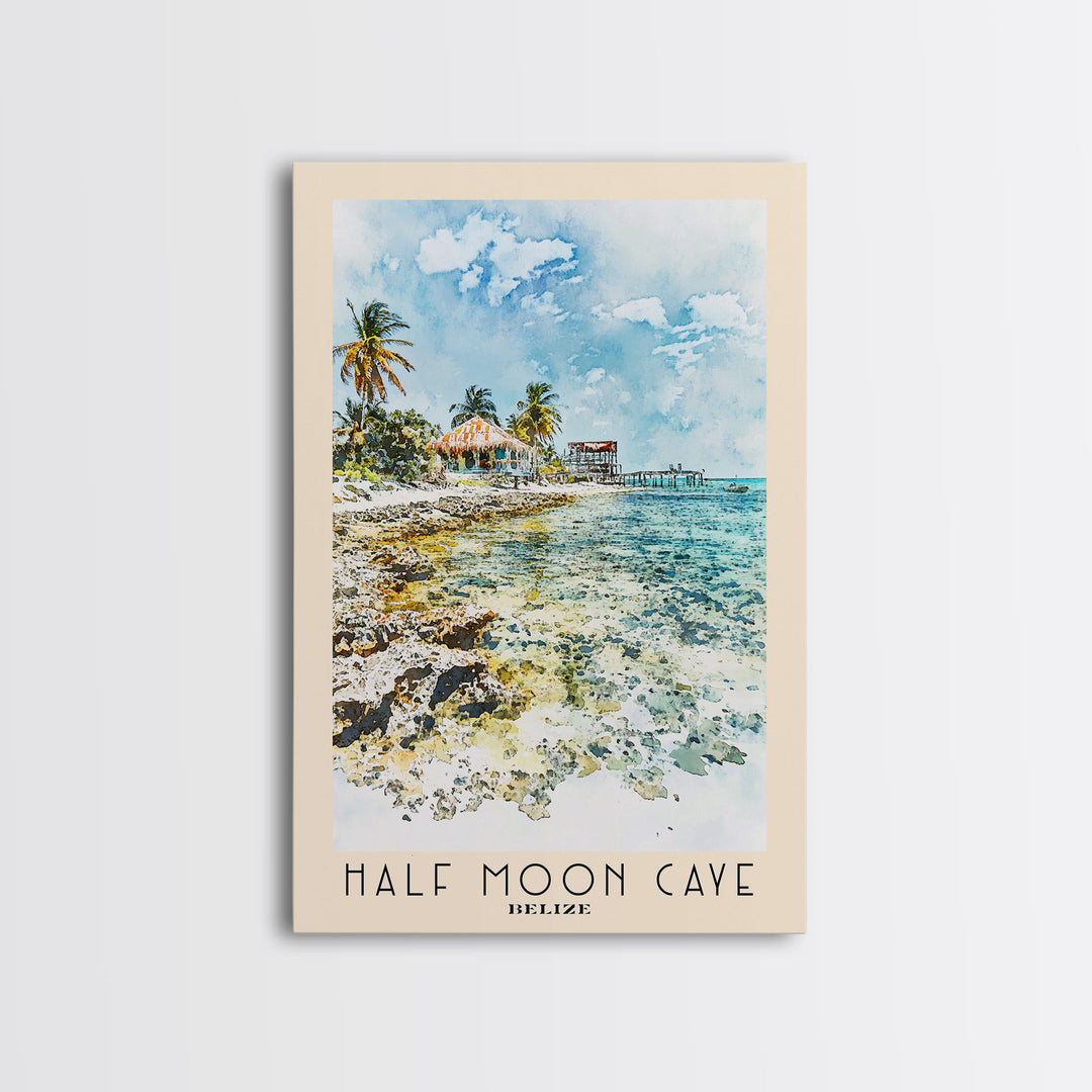 Half Moon Caye, Belize Watercolor Beach Print, Vacation Gift, Belize Wall Art, Beach Painting, Beach Decor, Beach Painting