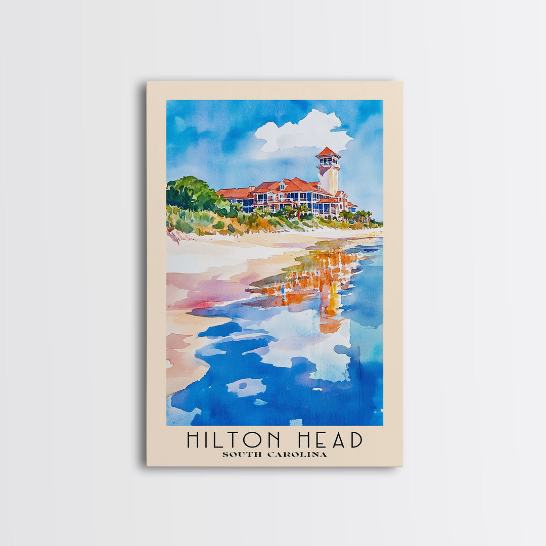 Hilton Head, South Carolina Watercolor Print, Vacation Gift, South Carolina Wall Art, Vacation Wall Art, Vacatation Memories, Beach Decor, Beach Or Lakehouse Art