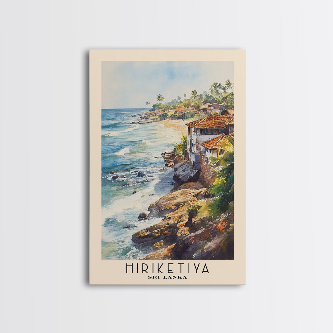 Hiriketiya, Sri Lanka Watercolor Print, Vacation Gift, Sri Lanka Wall Art, Beach Painting, Beach Decor, Beach Or Lakehouse Art