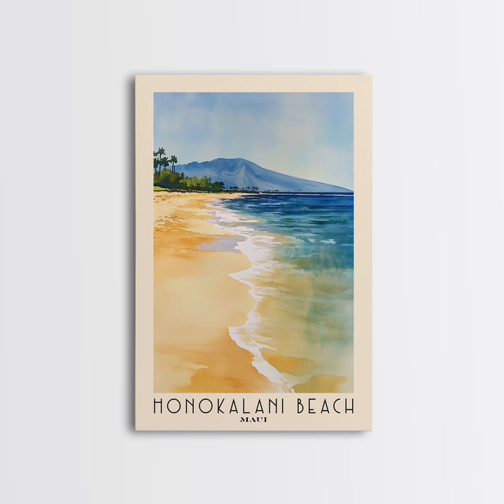 Honokalani Beach, Maui Watercolor Beach Print, Vacation Gift, Maui Wall Art, Beach Painting, Beach Decor, Beach Painting