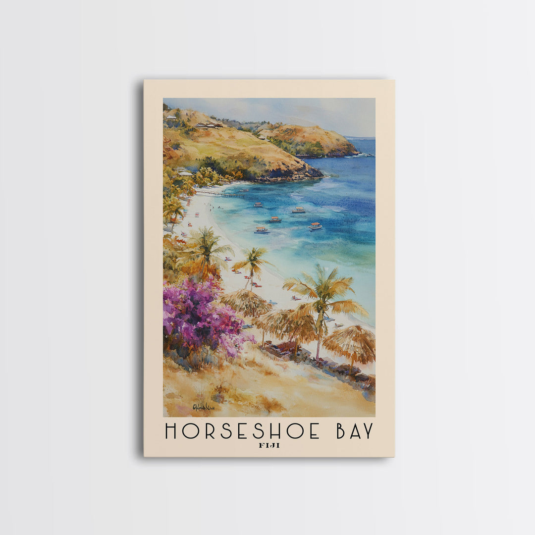 Horseshoe Bay, Fiji Watercolor Print, Vacation Gift, Fiji Wall Art, Vacation Wall Art, Vacatation Memories, Beach Decor, Beach Or Lakehouse Art