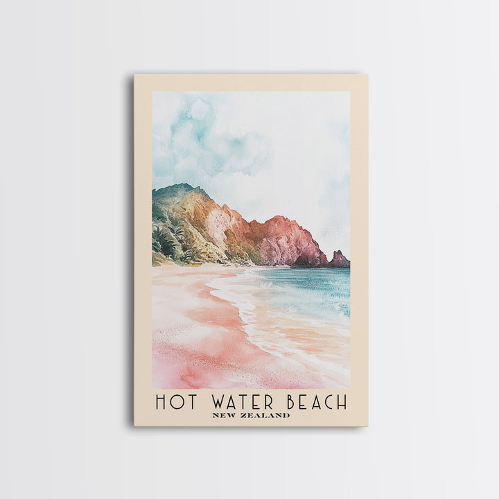 Hot Water Beach, New Zealand Watercolor Print, Vacation Gift, New Zealand Wall Art, Beach Painting, Beach Decor, Beach Or Lakehouse Art