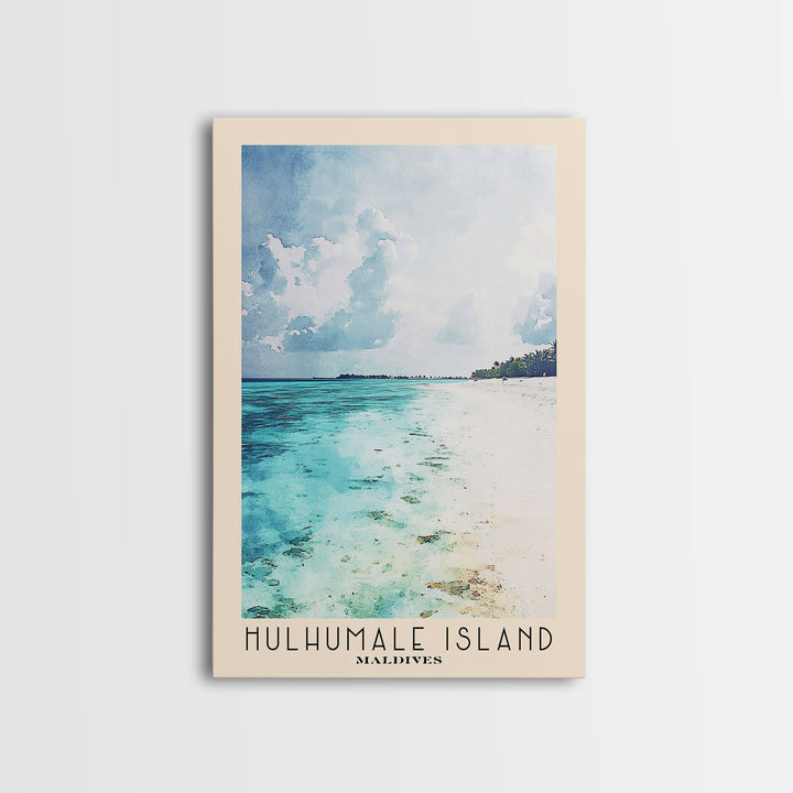 Hulhumale Island, Maldives Watercolor Print, Vacation Gift, Maldives Wall Art, Vacation Wall Art, Vacatation Memories, Beach Decor, Beach Or Lakehouse Art