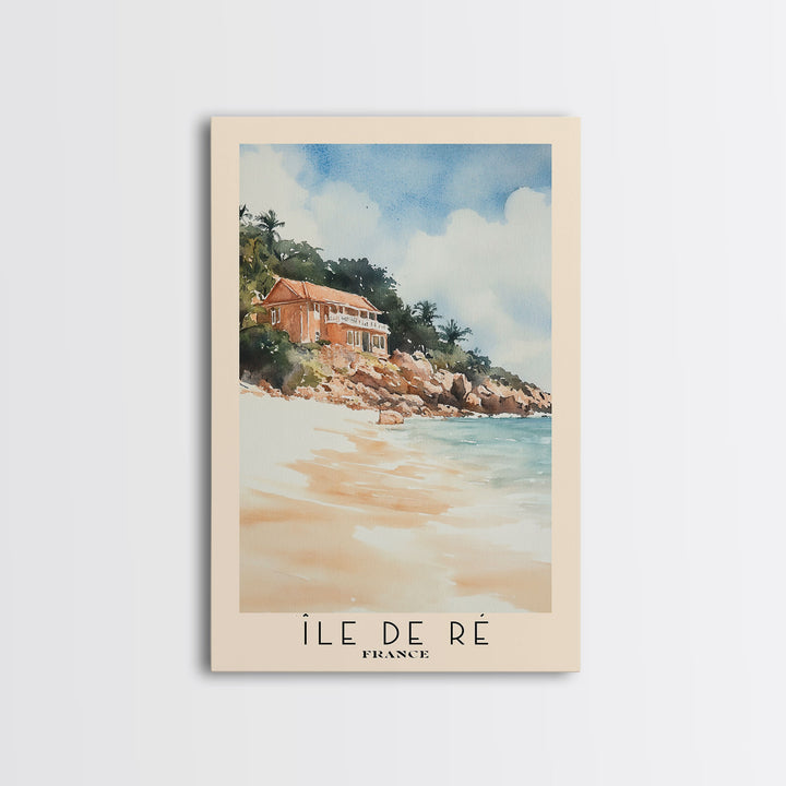 Île de Ré, France Watercolor Beach Print, Vacation Gift, France Wall Art, Beach Painting, Beach Decor, Beach Painting