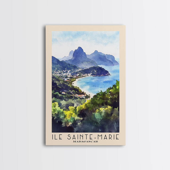 Ile Sainte-Marie, Madagascar Watercolor Print, Vacation Gift, Madagascar Wall Art, Beach Painting, Beach Decor, Large Wall Art, Wood Frame Art