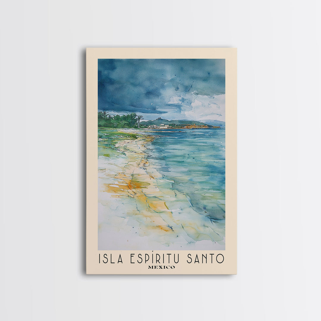 Isla Espíritu Santo, Mexico Watercolor Print, Vacation Gift, Mexico Wall Art, Vacation Wall Art, Vacatation Memories, Beach Decor, Beach Or Lakehouse Art