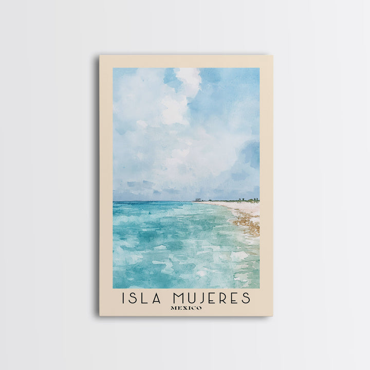 Isla Mujeres, Mexico Watercolor Beach Print, Vacation Gift, Mexico Wall Art, Beach Painting, Beach Decor, Beach Painting