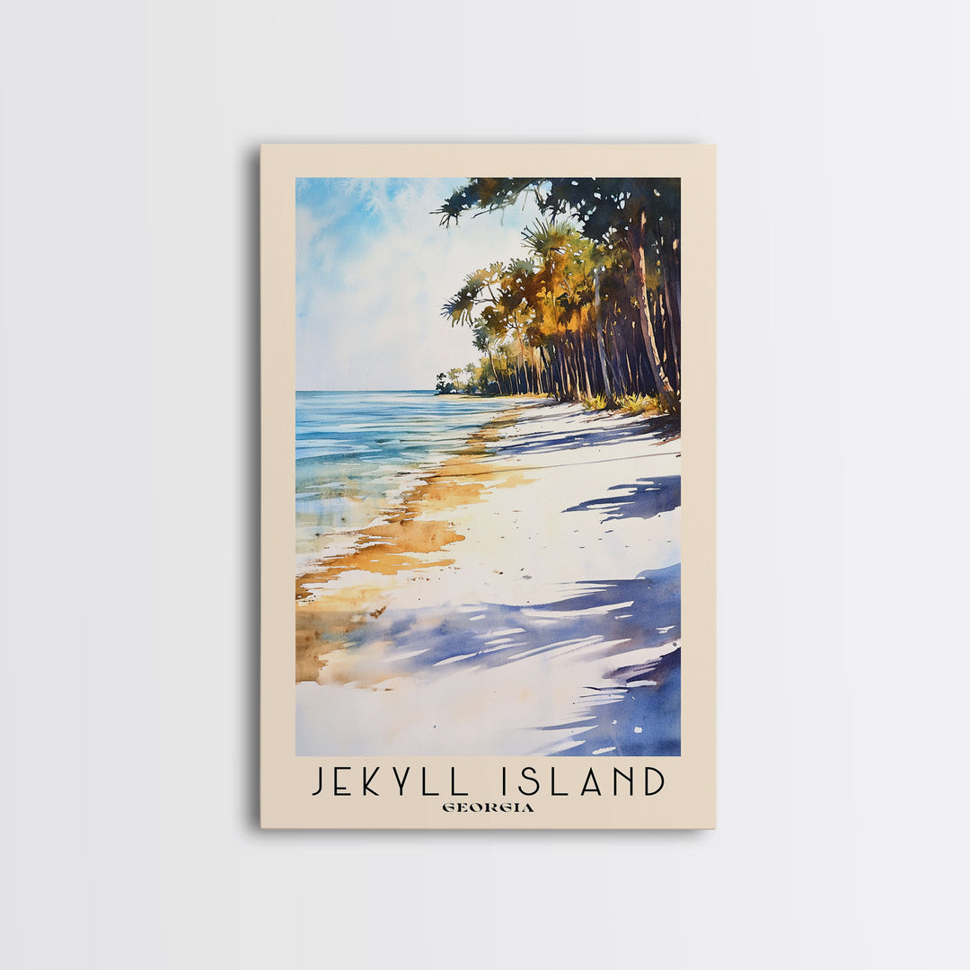 Jekyll Island, Georgia Watercolor Beach Print, Vacation Gift, Georgia Wall Art, Framed Canvas Print, Framed Beach Painting