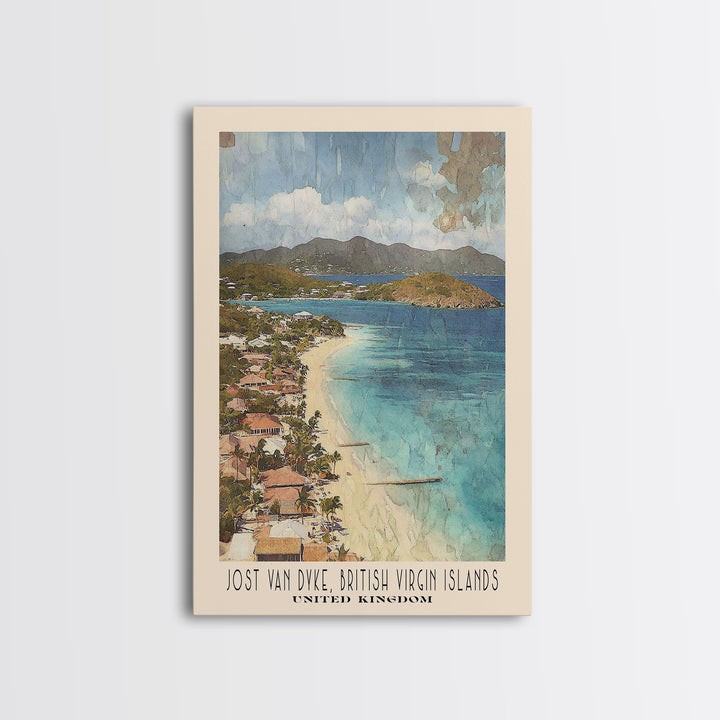 Jost Van Dyke, British Virgin Islands , United Kingdom Watercolor Beach Print, Vacation Gift, United Kingdom Wall Art, Beach Painting, Beach Decor, Beach Painting