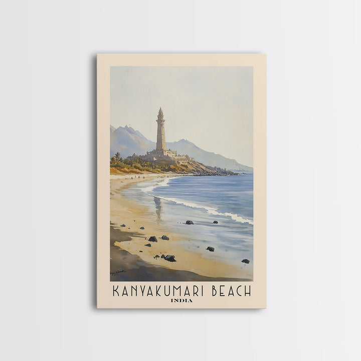 Kanyakumari Beach, India Watercolor Print, Vacation Gift, India Wall Art, Vacation Wall Art, Vacatation Memories, Beach Decor, Beach Or Lakehouse Art