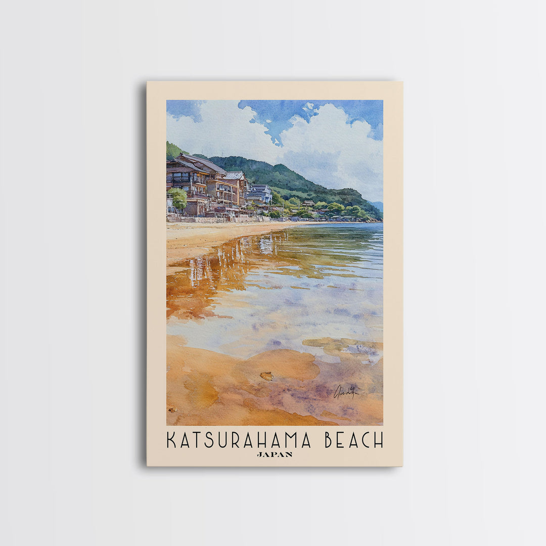 Katsurahama Beach, Japan Watercolor Print, Vacation Gift, Japan Wall Art, Vacation Wall Art, Vacatation Memories, Beach Decor, Beach Or Lakehouse Art