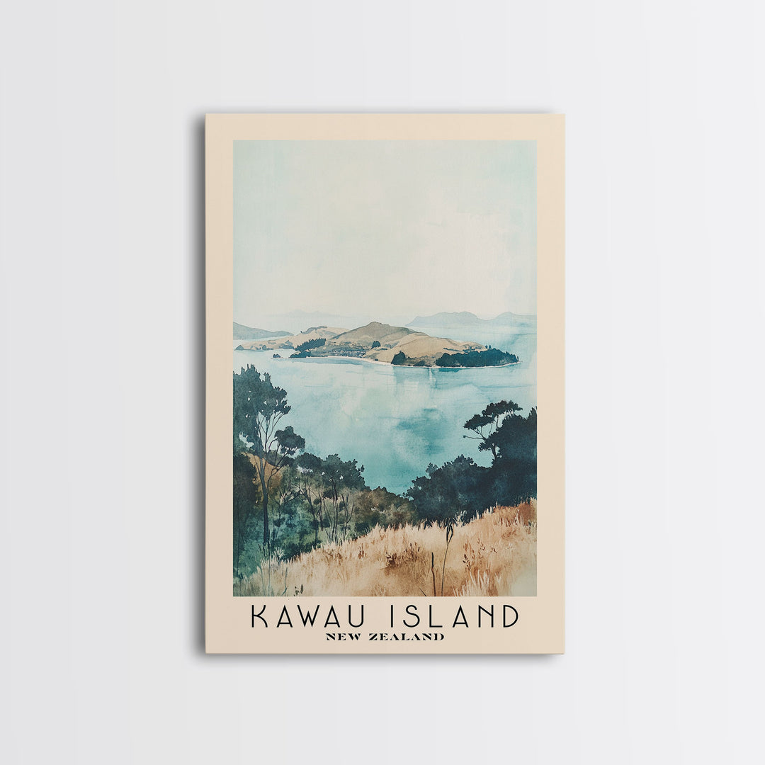 Kawau Island, New Zealand Watercolor Beach Print, Vacation Gift, New Zealand Wall Art, Beach Painting, Beach Decor, Beach Painting