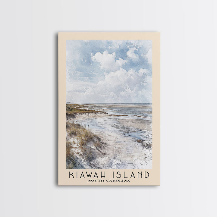 Kiawah Island, South Carolina Watercolor Print, Vacation Gift, South Carolina Wall Art, Beach Painting, Beach Decor, Large Wall Art, Wood Frame Art