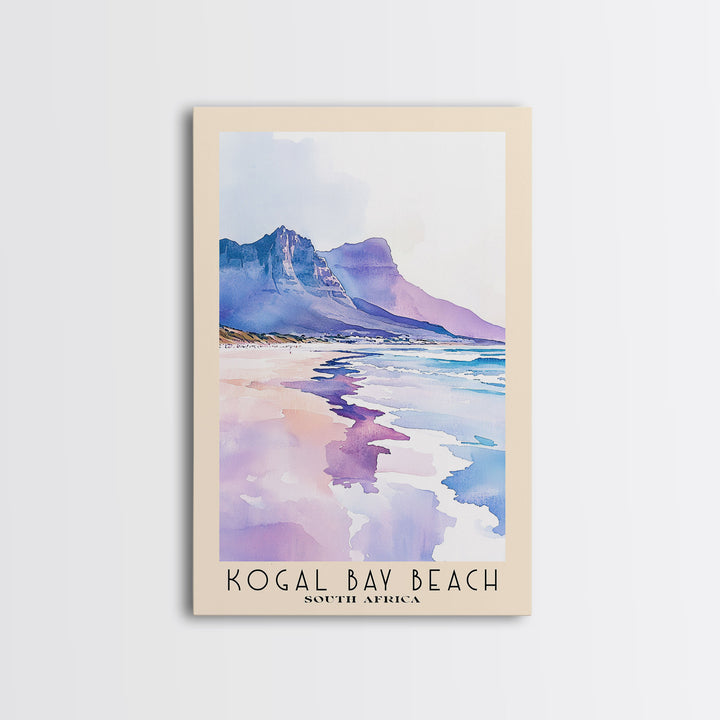 Kogal Bay Beach, South Africa Watercolor Print, Vacation Gift, South Africa Wall Art, Beach Painting, Beach Decor, Large Wall Art, Wood Frame Art