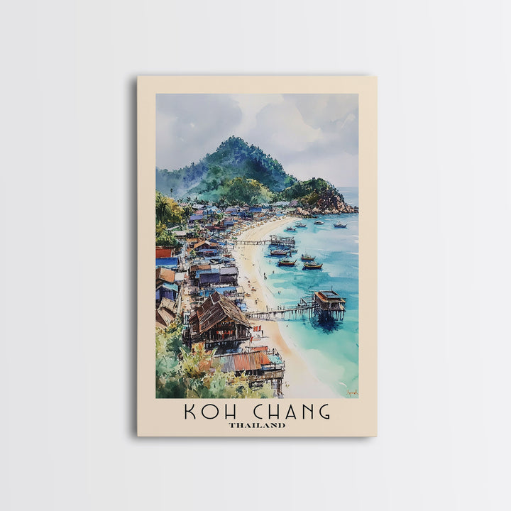 Koh Chang, Thailand Watercolor Print, Vacation Gift, Thailand Wall Art, Vacation Wall Art, Vacatation Memories, Beach Decor, Beach Or Lakehouse Art