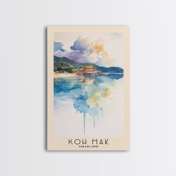 Koh Mak, Thailand Watercolor Print, Vacation Gift, Thailand Wall Art, Vacation Wall Art, Vacatation Memories, Beach Decor, Beach Or Lakehouse Art