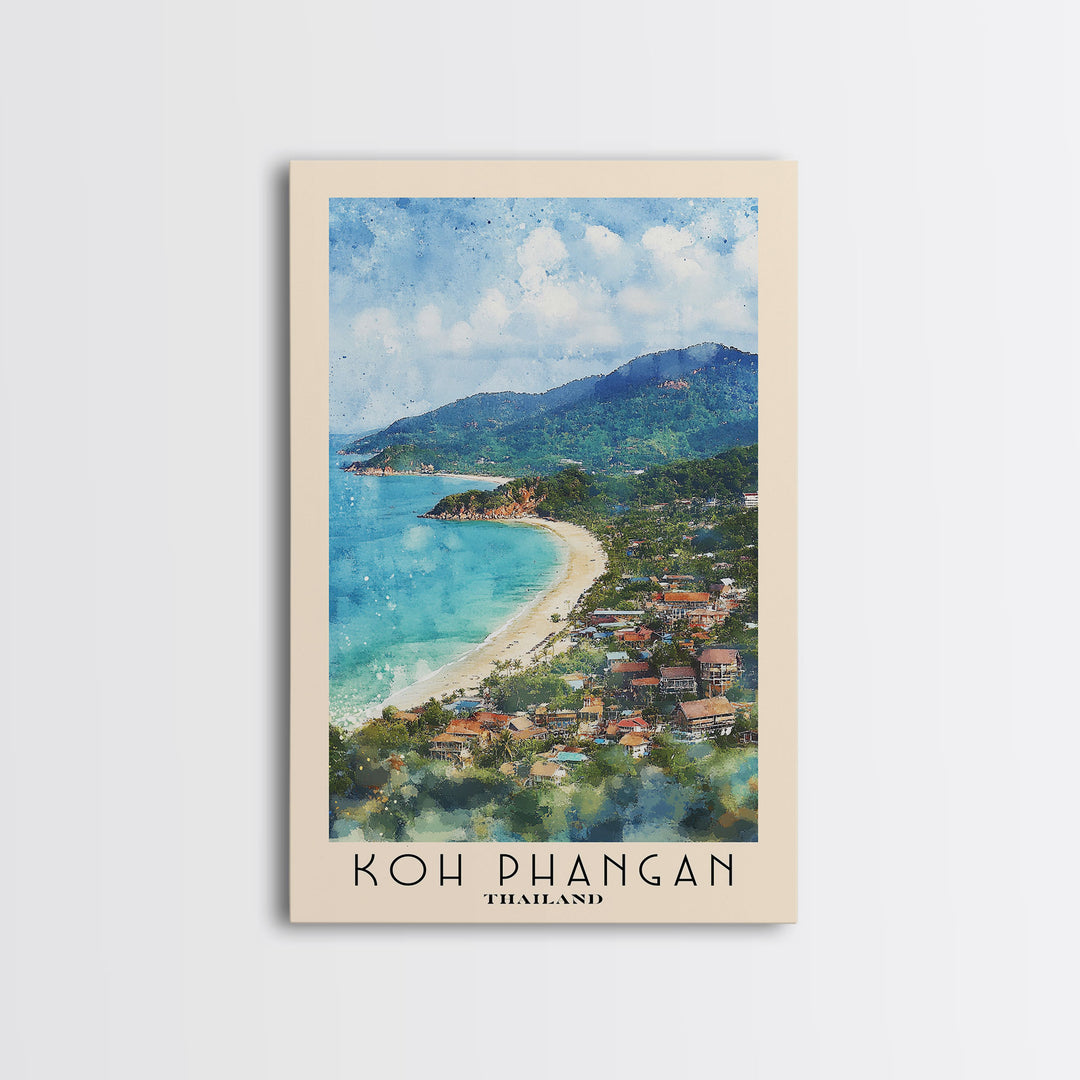 Koh Phangan, Thailand Watercolor Print, Vacation Gift, Thailand Wall Art, Beach Painting, Beach Decor, Beach Or Lakehouse Art