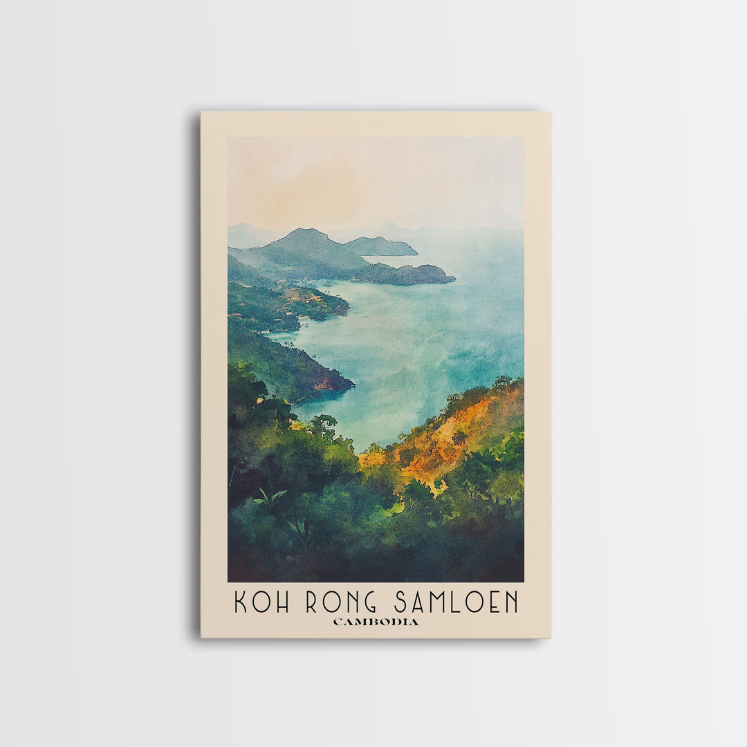 Koh Rong Samloen, Cambodia Watercolor Print, Vacation Gift, Cambodia Wall Art, Vacation Wall Art, Vacatation Memories, Beach Decor, Beach Or Lakehouse Art