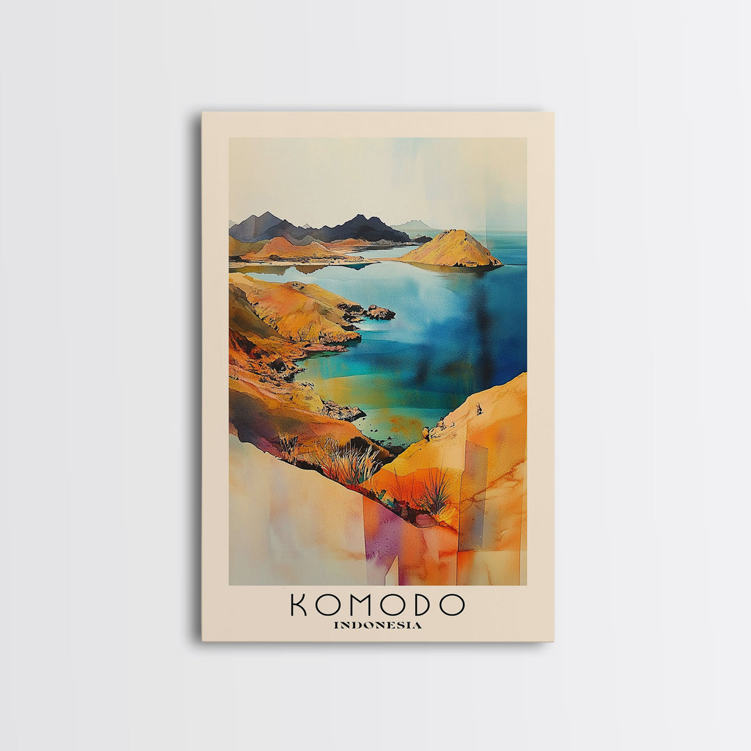 Komodo, Indonesia Watercolor Print, Vacation Gift, Indonesia Wall Art, Beach Painting, Beach Decor, Beach Or Lakehouse Art