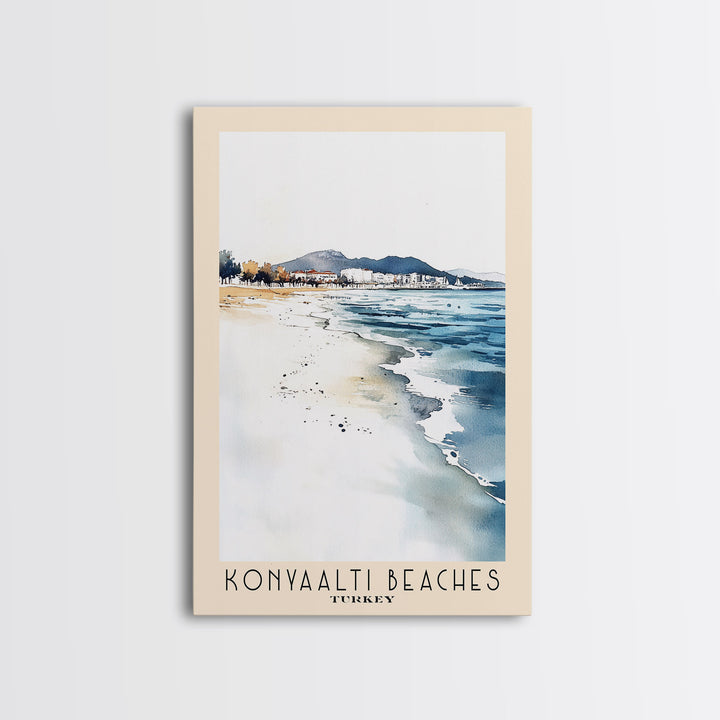 Konyaaltı Beaches, Turkey Watercolor Beach Print, Vacation Gift, Turkey Wall Art, Beach Painting, Beach Decor, Beach Painting