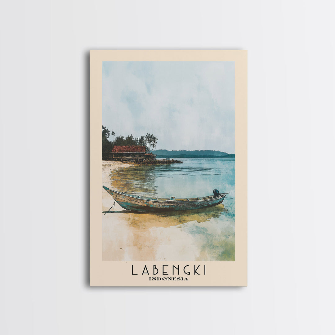 Labengki, Indonesia Watercolor Print, Vacation Gift, Indonesia Wall Art, Vacation Wall Art, Vacatation Memories, Beach Decor, Beach Or Lakehouse Art