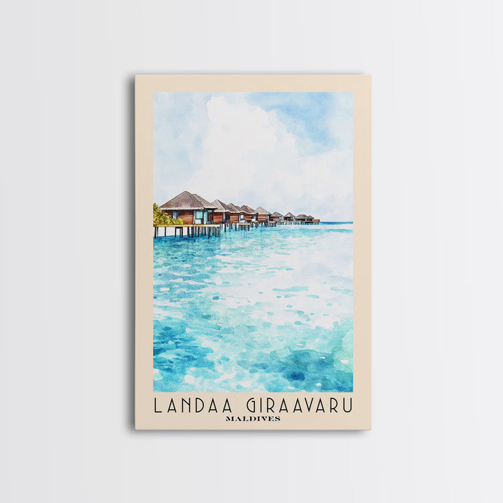 Landaa Giraavaru, Maldives Watercolor Beach Print, Vacation Gift, Maldives Wall Art, Beach Painting, Beach Decor, Beach Painting