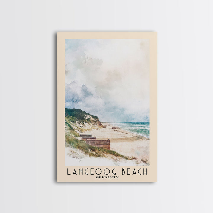 Langeoog Beach, Germany Watercolor Beach Print, Vacation Gift, Germany Wall Art, Beach Painting, Beach Decor, Beach Painting