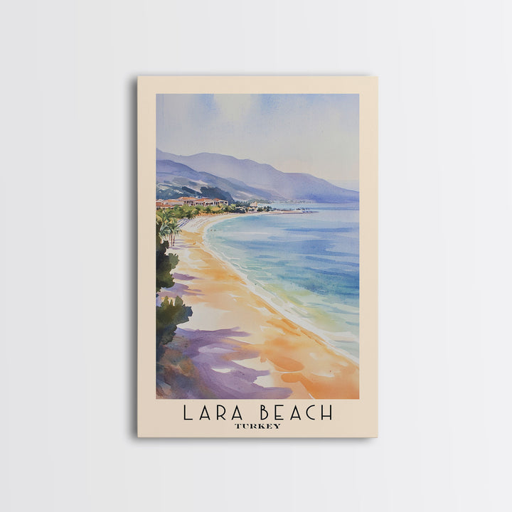 Lara Beach, Turkey Watercolor Print, Vacation Gift, Turkey Wall Art, Beach Painting, Beach Decor, Beach Or Lakehouse Art