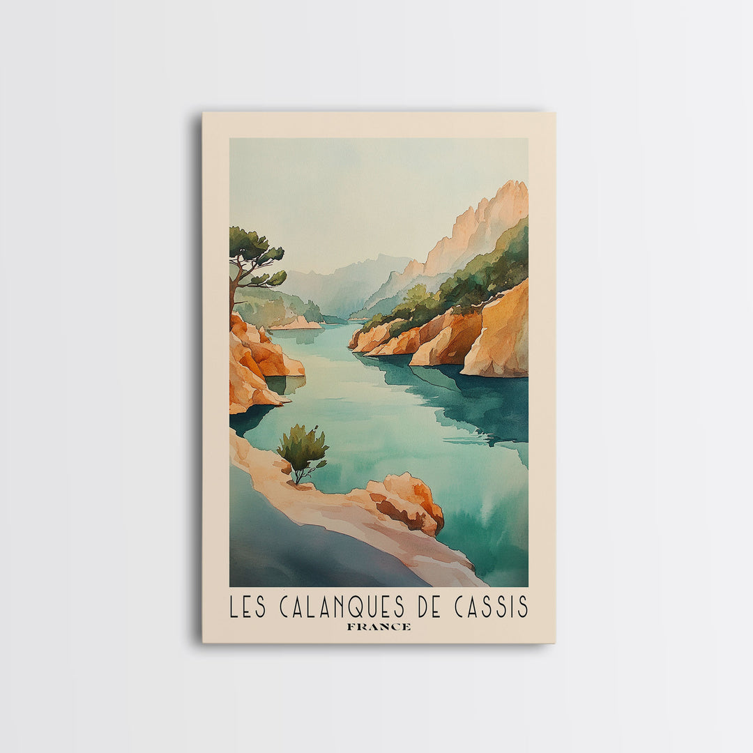 Les Calanques de Cassis, France Watercolor Print, Vacation Gift, France Wall Art, Vacation Wall Art, Vacatation Memories, Beach Decor, Beach Or Lakehouse Art