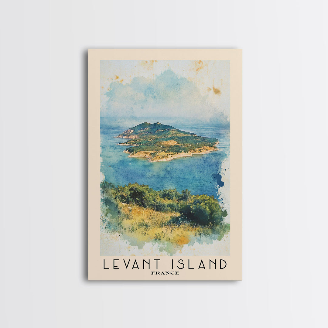 Levant Island, France Watercolor Beach Print, Vacation Gift, France Wall Art, Beach Painting, Beach Decor, Beach Painting