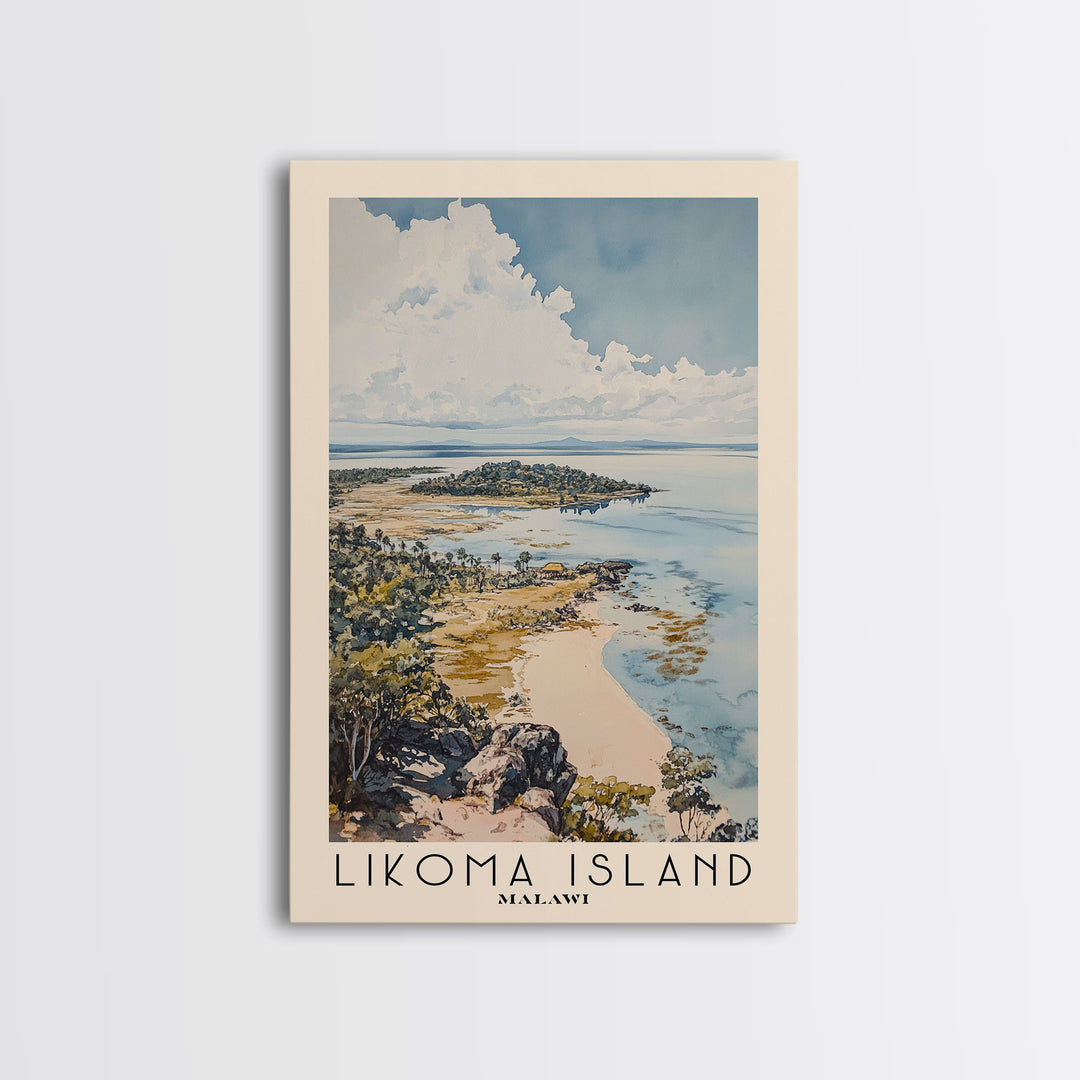 Likoma Island, Malawi Watercolor Print, Vacation Gift, Malawi Wall Art, Vacation Wall Art, Vacatation Memories, Beach Decor, Beach Or Lakehouse Art