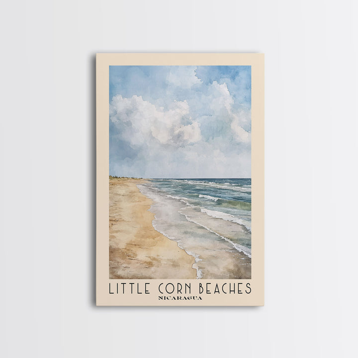 Little Corn beaches, Nicaragua Watercolor Print, Vacation Gift, Nicaragua Wall Art, Beach Painting, Beach Decor, Beach Or Lakehouse Art