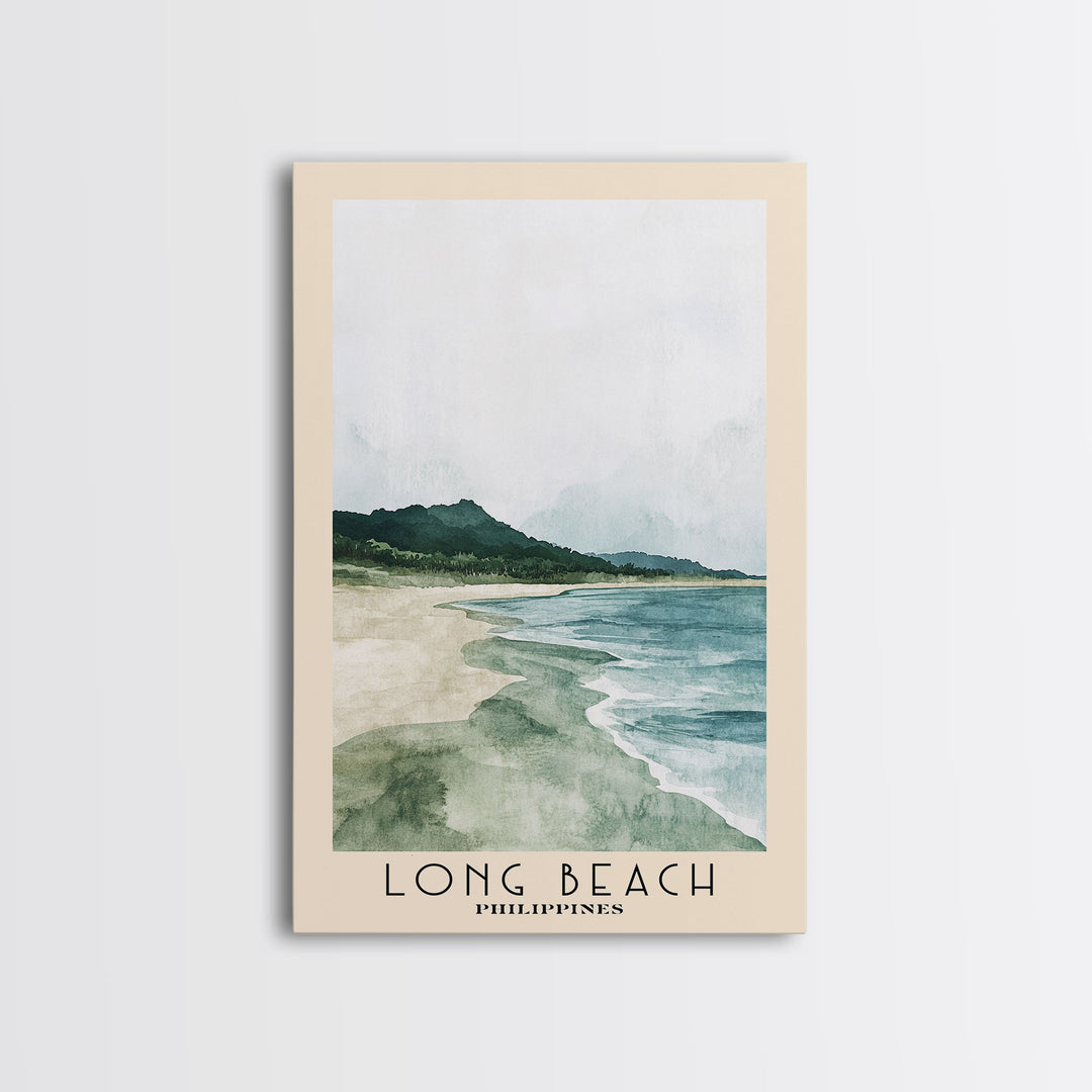 Long Beach, Philippines Watercolor Print, Vacation Gift, Philippines Wall Art, Beach Painting, Beach Decor, Beach Or Lakehouse Art