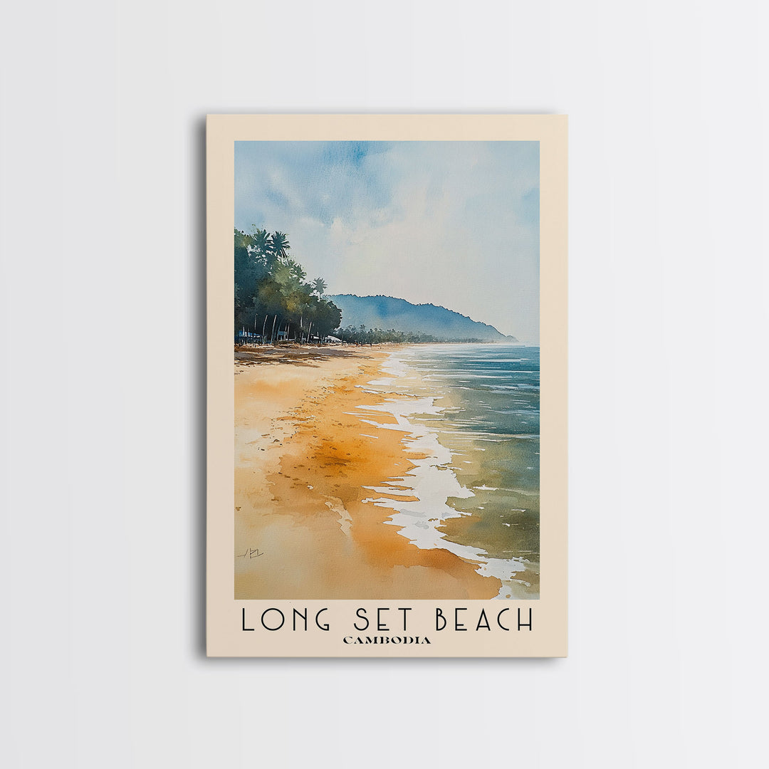 Long Set Beach, Cambodia Watercolor Print, Vacation Gift, Cambodia Wall Art, Vacation Wall Art, Vacatation Memories, Beach Decor, Beach Or Lakehouse Art