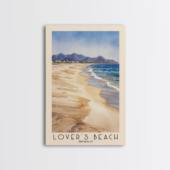 Lover’s Beach, Mexico Watercolor Print, Vacation Gift, Mexico Wall Art, Beach Painting, Beach Decor, Beach Or Lakehouse Art