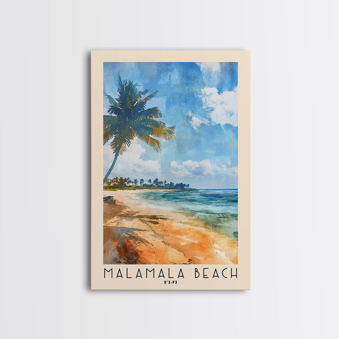 Malamala Beach, Fiji Watercolor Print, Vacation Gift, Fiji Wall Art, Beach Painting, Beach Decor, Beach Or Lakehouse Art