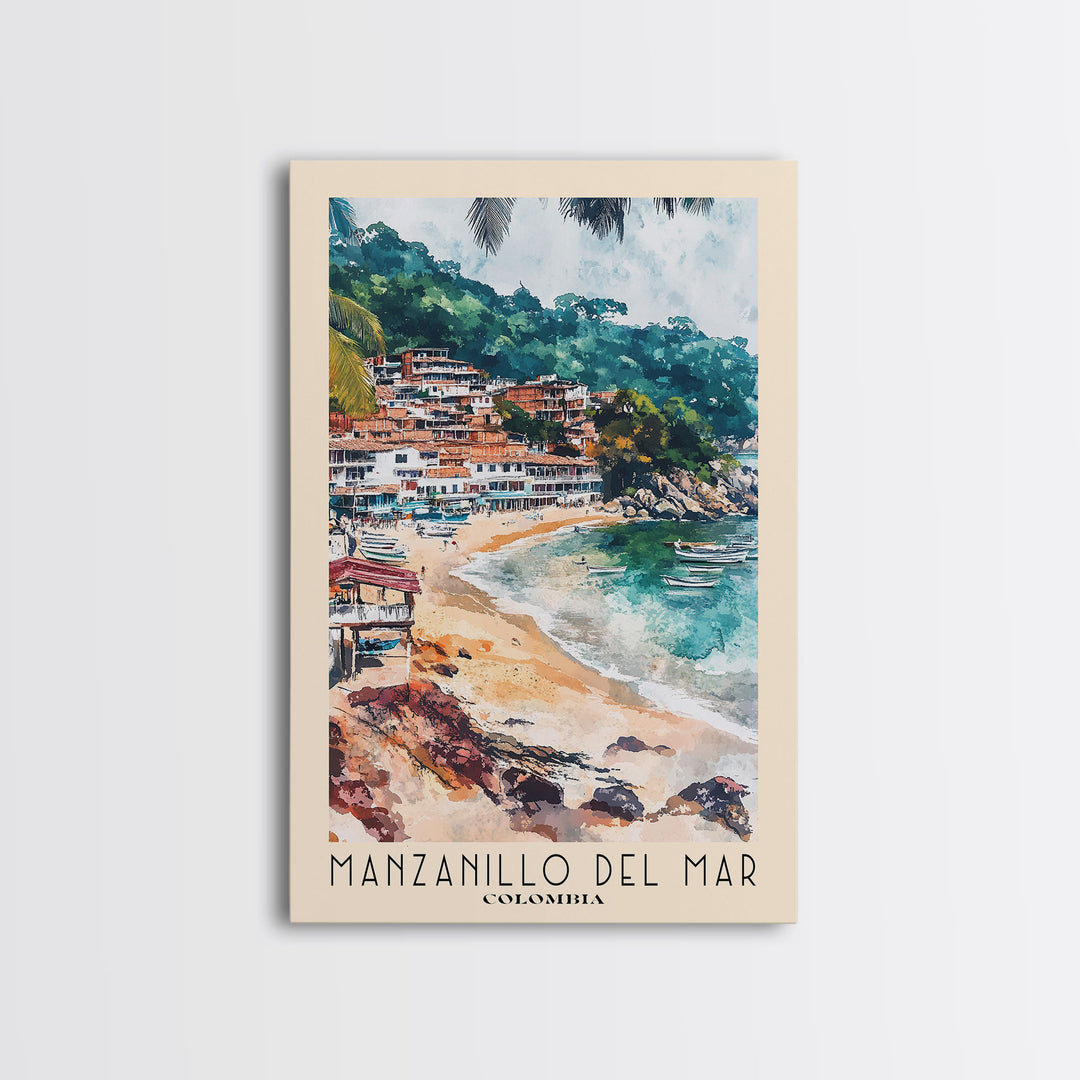 Manzanillo del Mar, Colombia Watercolor Print, Vacation Gift, Colombia Wall Art, Beach Painting, Beach Decor, Beach Or Lakehouse Art