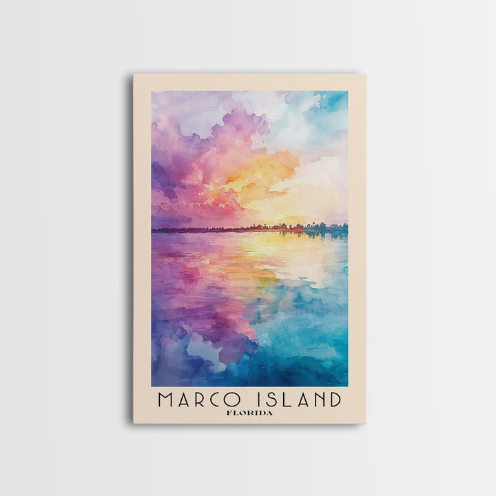 Marco Island, Florida Watercolor Print, Vacation Gift, Florida Wall Art, Beach Painting, Beach Decor, Beach Or Lakehouse Art