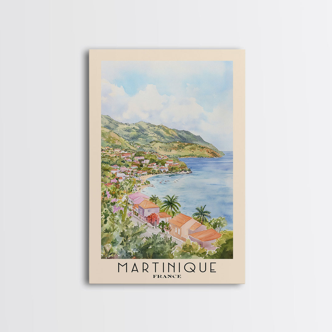 Martinique, France Watercolor Print, Vacation Gift, France Wall Art, Vacation Wall Art, Vacatation Memories, Beach Decor, Beach Or Lakehouse Art