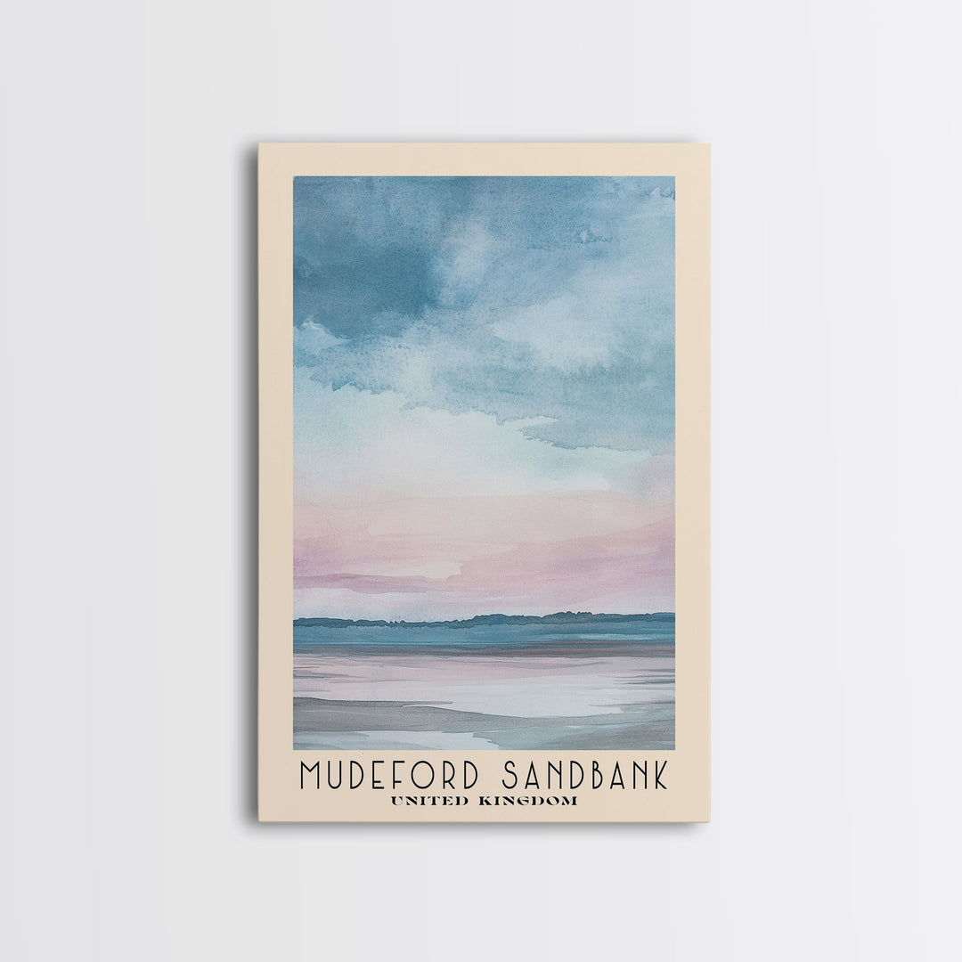 Mudeford Sandbank, United Kingdom Watercolor Beach Print, Vacation Gift, United Kingdom Wall Art, Beach Painting, Beach Decor, Beach Painting