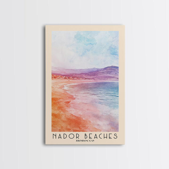 Nador Beaches, Morocco Watercolor Print, Vacation Gift, Morocco Wall Art, Beach Painting, Beach Decor, Beach Or Lakehouse Art