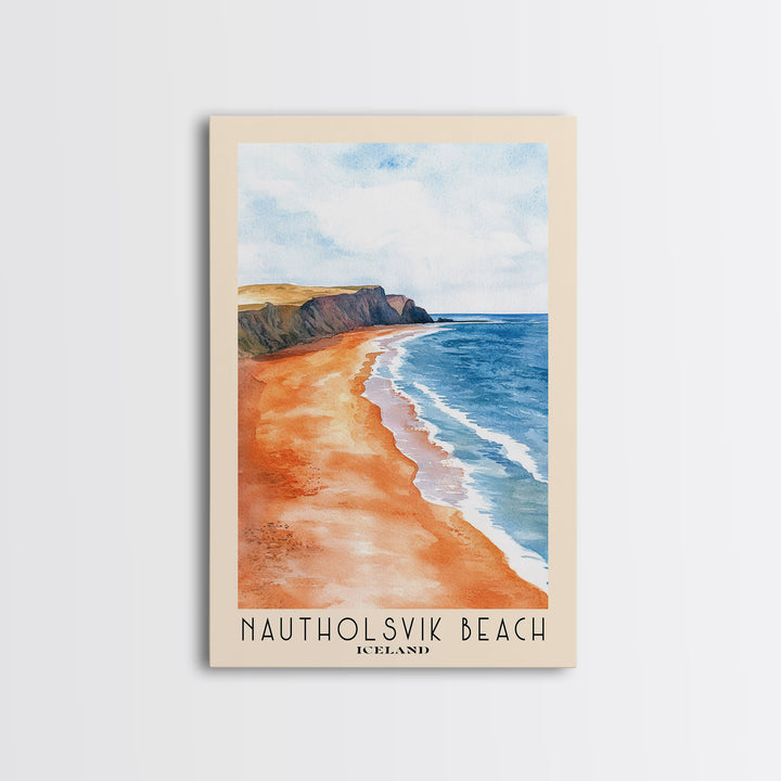 Nautholsvik Beach, Iceland Watercolor Print, Vacation Gift, Iceland Wall Art, Vacation Wall Art, Vacatation Memories, Beach Decor, Beach Or Lakehouse Art