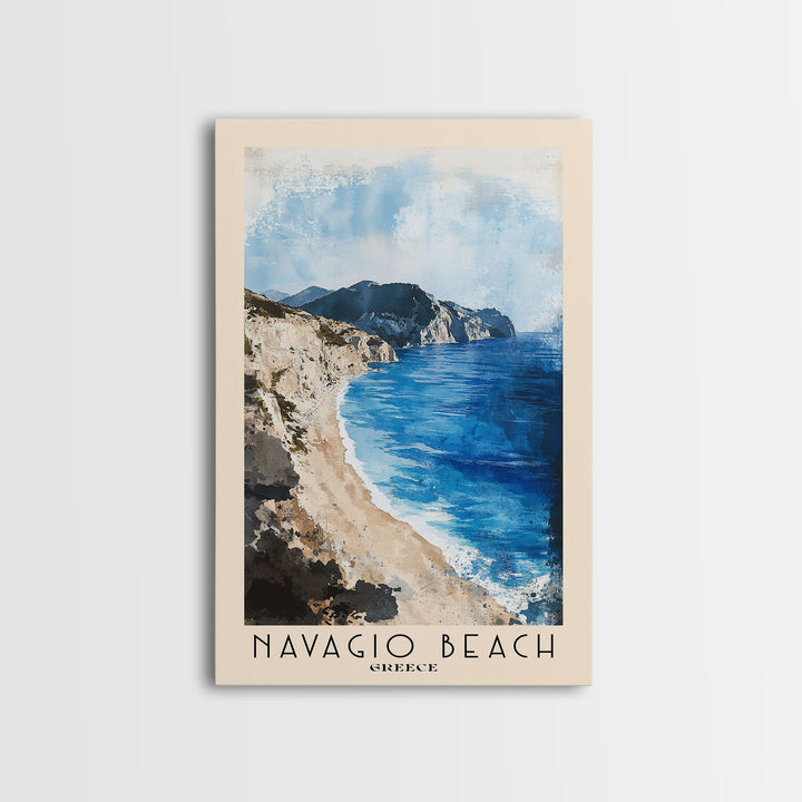 Navagio Beach, Greece Watercolor Print, Vacation Gift, Greece Wall Art, Beach Painting, Beach Decor, Beach Or Lakehouse Art