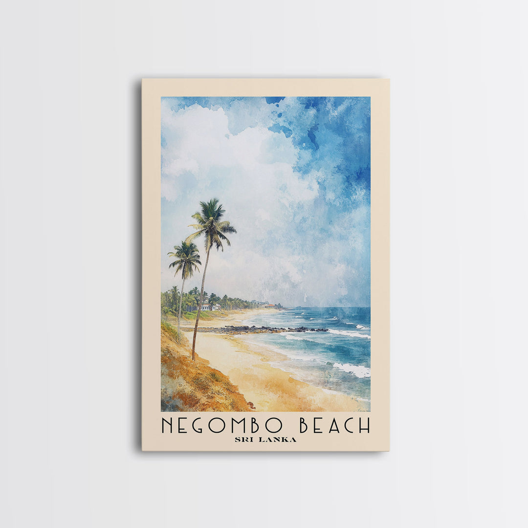 Negombo beach, Sri Lanka Watercolor Print, Vacation Gift, Sri Lanka Wall Art, Beach Painting, Beach Decor, Beach Or Lakehouse Art