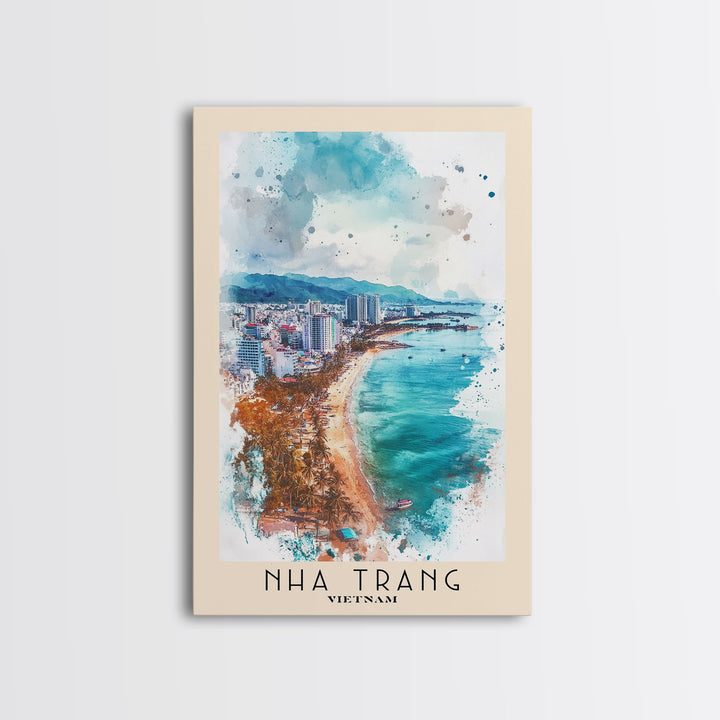 Nha Trang, Vietnam Watercolor Print, Vacation Gift, Vietnam Wall Art, Vacation Wall Art, Vacatation Memories, Beach Decor, Beach Or Lakehouse Art